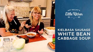 Kielbasa Sausage White Bean Cabbage Soup  Amy Roloffs Little Kitch [upl. by Adaminah]