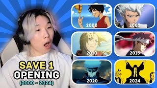 New Anime Fan Saves ONE Opening for Each Year 2000  2024 [upl. by Enrobialc386]