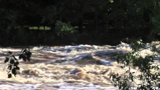 Duluth Flood 2012 St Louis River Swinging Bridge Jay Cooke State Park HD 720p [upl. by Enimsaj]