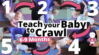 How to teach your baby to crawl in 5 Steps ★ 69 Months ★ Baby Exercises Activities amp Development [upl. by Valer528]