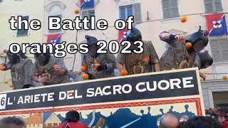 the Battle of oranges in Ivrea Italy 2023 [upl. by Angel472]