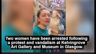 Kelvingrove Art Gallery and Museum in Glasgow Queen Victoria Bust Vandalised uknews Kelvingrove [upl. by Powel]