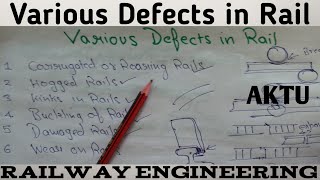 Various Defects in rail  Railway Engineering  GATE ESE IES SSC JE [upl. by Pals]