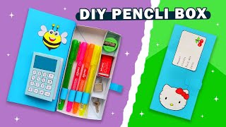 DIY Paper Pencil Box 😍 How to make Paper pencil Box School Craft Idea [upl. by Ridglee119]