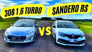 PEUGEOUT 308 16 THP vs SANDERO RS  Turbo X aspirado [upl. by Tehr]