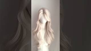 Platinum blonde glueless wigwigs humanhair fashion gluelesswig longwig syntheticwig [upl. by Evelc]