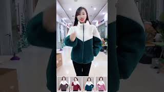 New autumn and winter styles short thickened fleece jacket Korean loose warm top with fleece a [upl. by Aisac692]