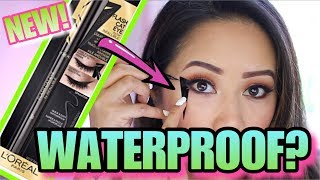 LOREAL FLASH CAT EYE WATERPROOF LIQUID EYELINER REVIEW IS IT REALLY WATERPROOF [upl. by Ynafets706]