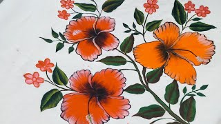 pillow cover flower painting tutorial video🌿🌺🌹painting flowerpainting [upl. by Elamaj716]