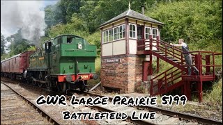 Great Western Railway Large Prairie 5199 Departing Shackerstone Station Rapidly [upl. by Animsay]