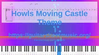 Howls Moving Castle Theme Sheet Music Free Synthesia Piano [upl. by Fancie]