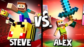 🎵 TINY STEVE vs TINY ALEX 🔥  Minecraft Animation Music Video [upl. by Akilegna]