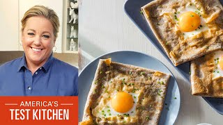 How to Make Galettes Complètes Buckwheat Crepes with Ham Egg and Cheese [upl. by Anitsyrhc71]