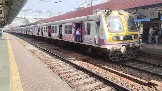 local train Mumbai arriving Vikhroli railway station video  slow local train in railway station [upl. by Mindi677]