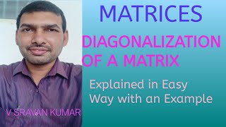 DIAGONOLIZATION OF A MATRIX IN TELUGU [upl. by Wagoner494]