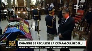 Preşedintele României Klaus Iohannis a adus un omagiu Regelui Mihai la Castelul Peleş [upl. by Iseabal]