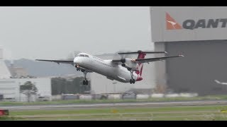 QantasLink Dash 8 Q400 Takeoff  Brisbane International Airport [upl. by Alard]