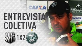 Jogotreino Ponte Preta 1x2 Coritiba  Coletiva Marquinhos Santos [upl. by Eugnimod]