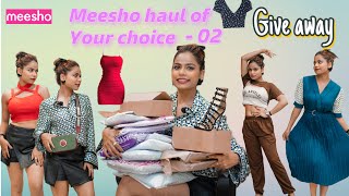 Meesho Haul of your choice  02  Give away  Dressesheelskurta sets… [upl. by Qerat]