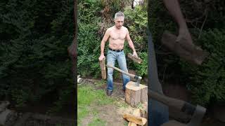 Chopping wood 62 years OldРублю дрова 62 годаShorts [upl. by Beore]