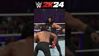 wwe 2k24 roman reigns superman punch amp spear combo [upl. by Ddej]