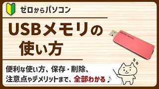 【パソコン初心者】これで安心♪USBメモリの使い方【ゼロからパソコン】 [upl. by Dnumsed]