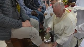 Holy Mass on Holy Thursday with Pope Francis from Velletri Prison 18 April 2019 HD [upl. by Leopoldine]