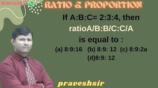 If ABC 234 then ratio 𝐀𝐁𝐁𝐂𝐂𝐀 is equal to [upl. by Carling]