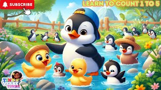 Learn to count 1 to 5 Five Little Ducks  5 little Penguins Counting Video for Toddlers amp Preschool [upl. by Rimidalv]