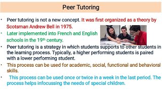 Peer tutoring creating an inclusive education for all Teaching exams [upl. by Goldi]