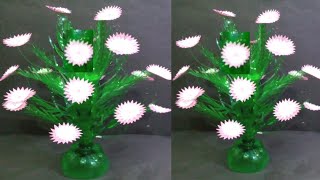 How to Make Recycled Plastic Bottle Flowers  Plastic Bottle Flower Craft Ideas [upl. by Jordain]