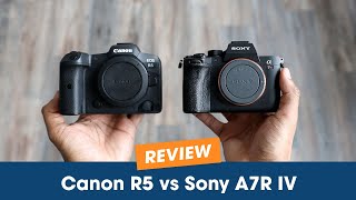 Sony A7R IV vs Canon R5  Best High Resolution FullFrame Cameras [upl. by Orna237]