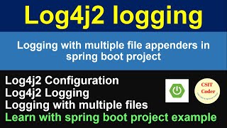 Log4j2 configuration file example  Logging with multiple files in spring boot [upl. by Katrine]