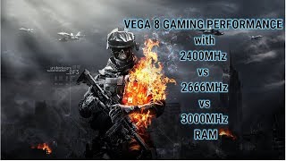 2400 vs 2666 vs 3000 MHz RAM Ryzen 3 2200G Vega 8 Graphics [upl. by Nivlek822]