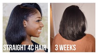 How I Keep my Silk Press 4C4B Natural Hair Straight for 3 Weeks [upl. by Trawets]