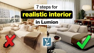 7 Steps for a REALISTIC INTERIOR Render in Lumion [upl. by Chandra]