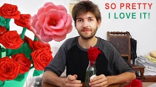 Wunderschöne Krepprosen selbst gemacht  Das pinteressiert mich nicht  Rosen aus Krepppapier [upl. by Suivat871]