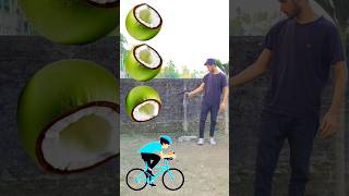 Rounding cut green coconuts to Alto Toto Scooter amp Bycycle  Vehicles names magic video [upl. by Llehsem]