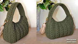 شنطة كروشية تصميم جديد وغرزة مميزة تريندي وشيك 👜 Crochet new design miu miu mini bag [upl. by Nedi]