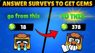 3 METHODS to Get GEMS for F2P Players in Brawl Stars Make Money with Online Surveys [upl. by Felizio]