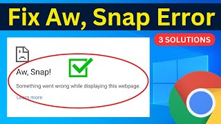 How To Fix Aw Snap Problem In Google Chrome Permanently  Aw Snap Error Chrome Fix 3 Solutions [upl. by Ardnic]