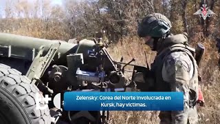 Lucha sangrienta con norcoreanos  Zelensky Están involucrados en Kursk hay víctimas [upl. by Cerelly403]