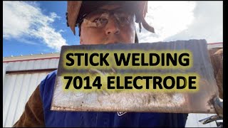 How to stick weld 7014 electrode horizontal  stick welding for beginners [upl. by Kienan]