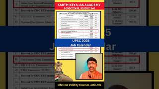 UPSC New Job Calendar 2025 on Various Posts [upl. by Araminta]