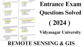 REMOTE SENSING ENTRANCE QUESTION SOLVED PAPER 2024  VIDYASAGAR UNIVERSITY  SANGIT GHOSH [upl. by Ahsuat957]