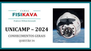 UNICAMP 2024  Logo ao reentrar na atmosfera terrestre uma cápsula espacial passa a descrever dura [upl. by Seraphine679]