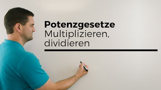 Potenzgesetze Potenzen multiplizieren dividieren gleiche Exponenten  Mathe by Daniel Jung [upl. by Ttiwed]