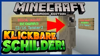 Klickbare SCHILDER in Minecraft 😨 Minecraft Bedrock Tutorial [upl. by Akkimat493]