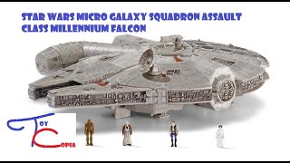 Review and unboxing of STAR WARS Micro Galaxy Squadron Assault Class Millennium Falcon [upl. by Solon733]