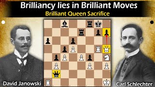 Brilliancy lies in brilliant moves  Janowski vs Schlechter 1899 [upl. by Lrad193]